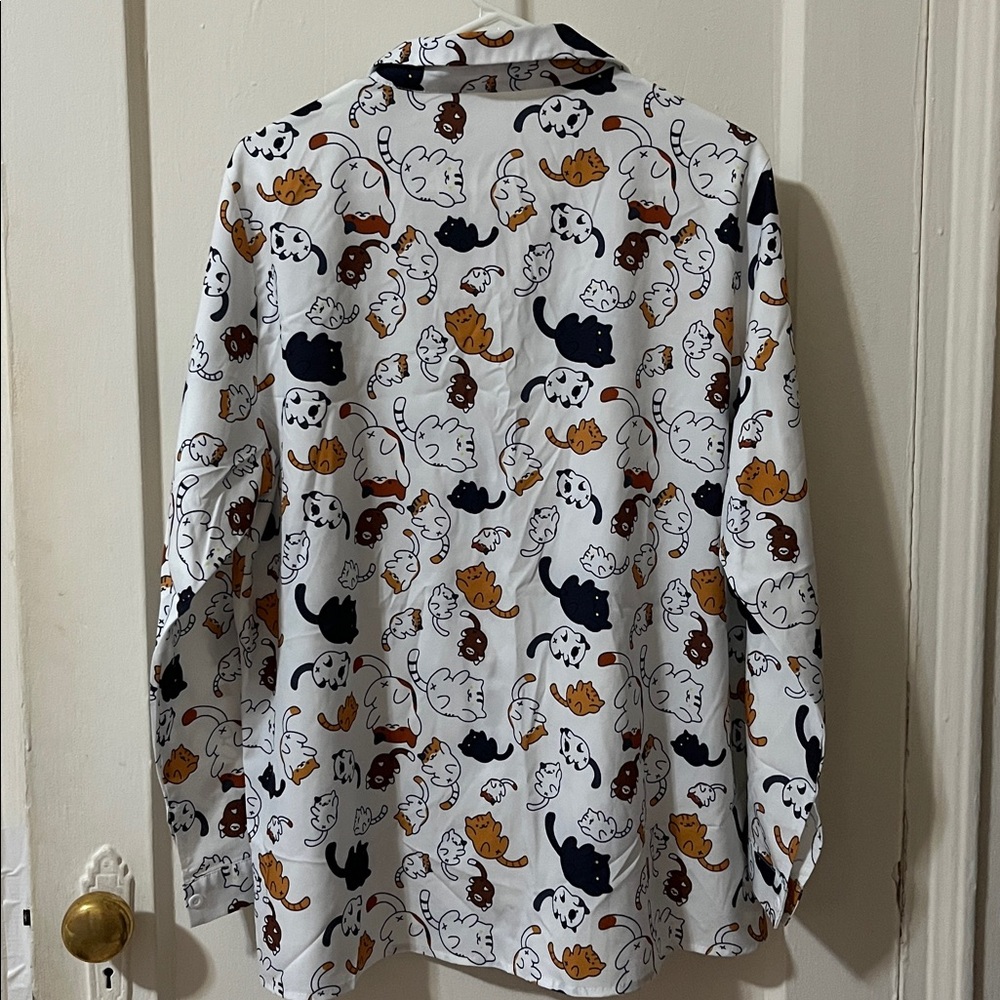 Men's Cat Print Shirt - Multicolor Neko Atsume - Picture 4 of 7